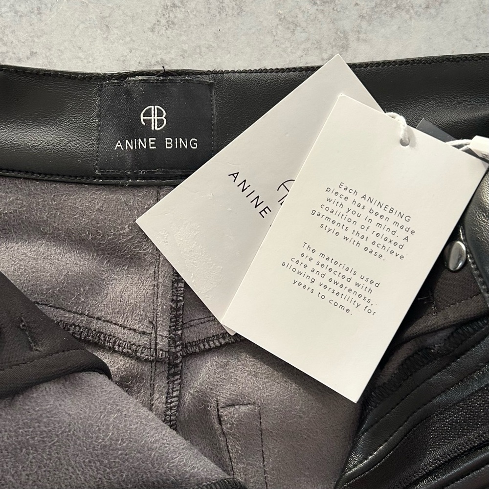 ANINE BING Sonya Faux Leather Pants, Black 25 US 2 FR 34 - Picture 8 of 12